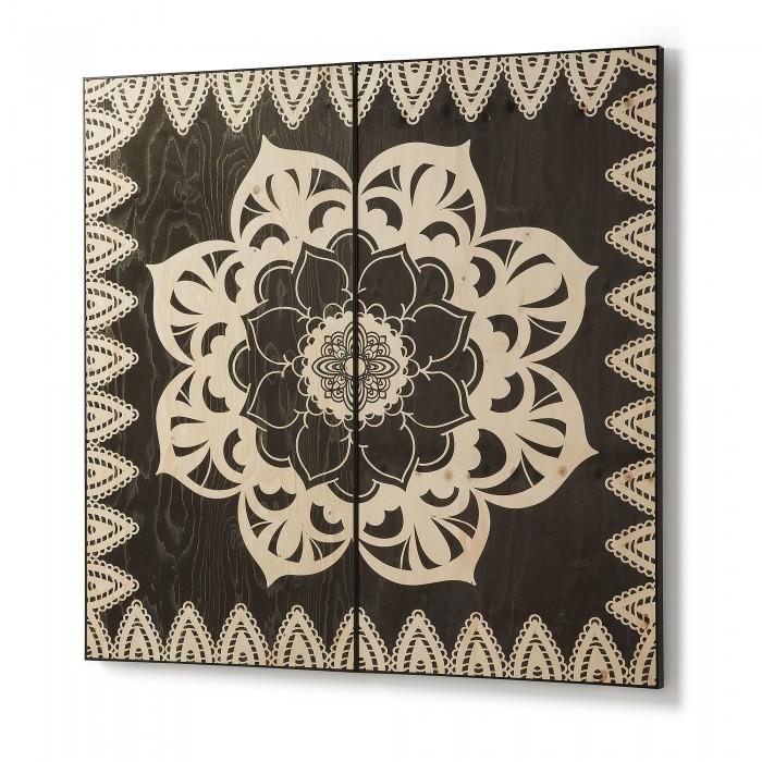 Set de 2 decoración mural Kui, flores 120x120 cm