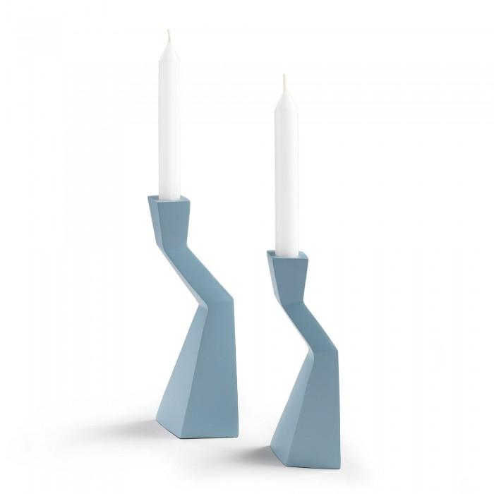 Set de 2 candeleros Tasky, azul