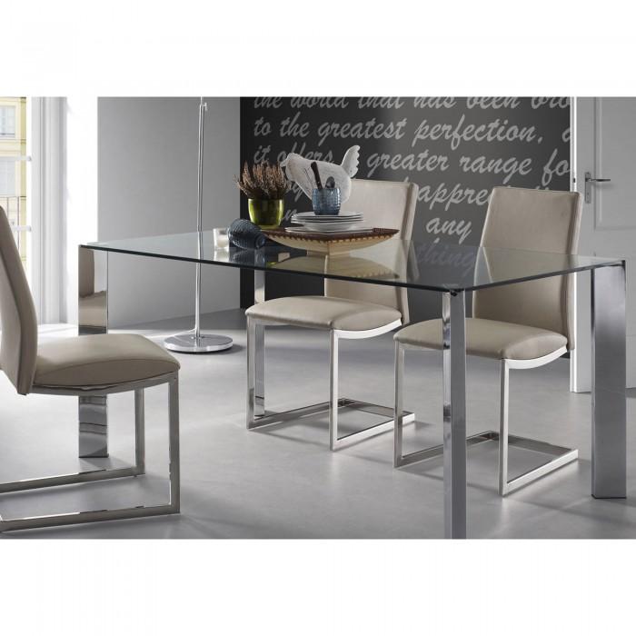 Mesa Spot, plata y cristal