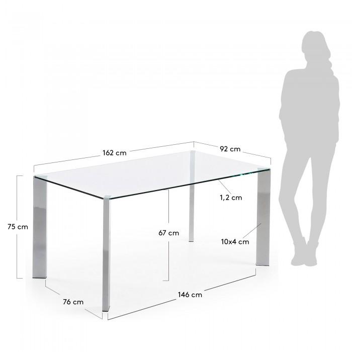 Mesa Spot, plata y cristal