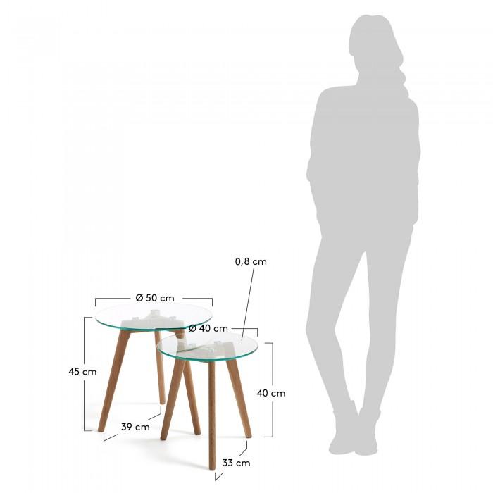 Set de 2 mesas auxiliares Kirb
