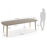 Mesa extensible Oqui ovalada 160-260 cm