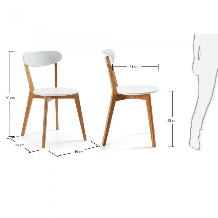 Silla Areia, natural y blanco