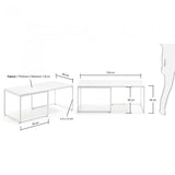 Mesa de centro Munch 110x50cm, blanco