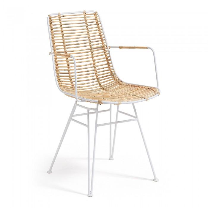 Silla con brazos Tishana, blanco
