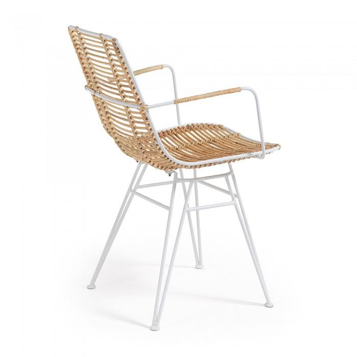 Silla con brazos Tishana, blanco