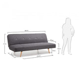 Sofá cama Leidoka, gris