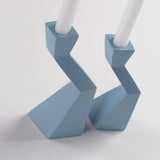 Set de 2 candeleros Tasky, azul