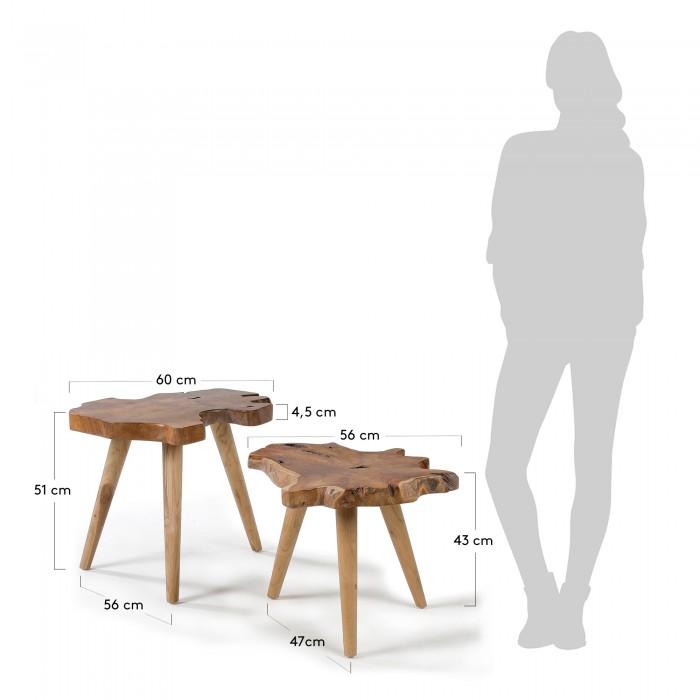 Set de 2 mesas auxiliares Hattie