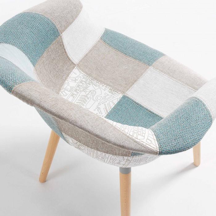 Silla Kevya patchwork, azul