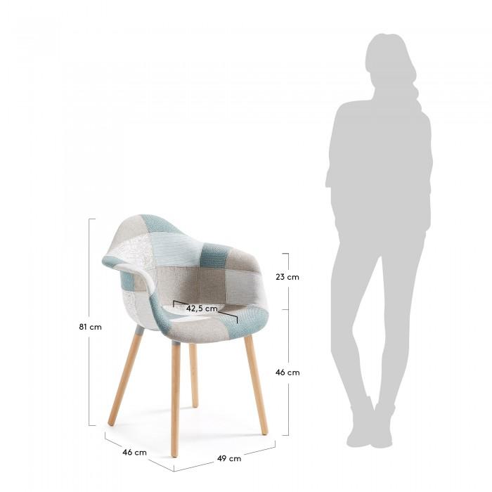 Silla Kevya patchwork, azul