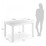 Mesa extensible Norfolk 90(180)x65 cm, blanco