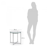Mesa de centro Divid 50 cm, cristal transparente