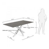 Mesa Argo, 200x100, Inox porcelánico Iron Moss