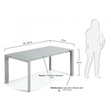 Mesa extensible Kara 160-220 cm, gris