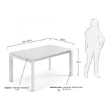 Mesa extensible Kila 160-230 cm, blanco