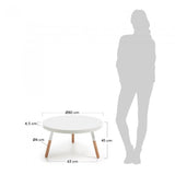 Mesa de centro Kirb 80 cm, blanco