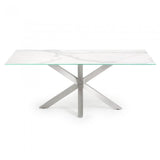 Mesa New Argo 180x90, Inox. Mate y Kalos blanco
