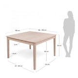 Mesa extensible Diane, 80(130)x130 cm