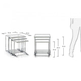 Set de 3 mesas nido Bliar, cristal transparente