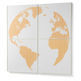 Set de 4 decoración mural Kui, mundo 120x120 cm