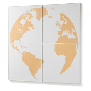 Set de 4 decoración mural Kui, mundo 120x120 cm