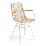 Silla con brazos Tishana, blanco