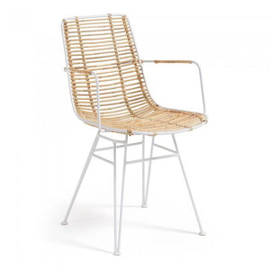 Silla con brazos Tishana, blanco