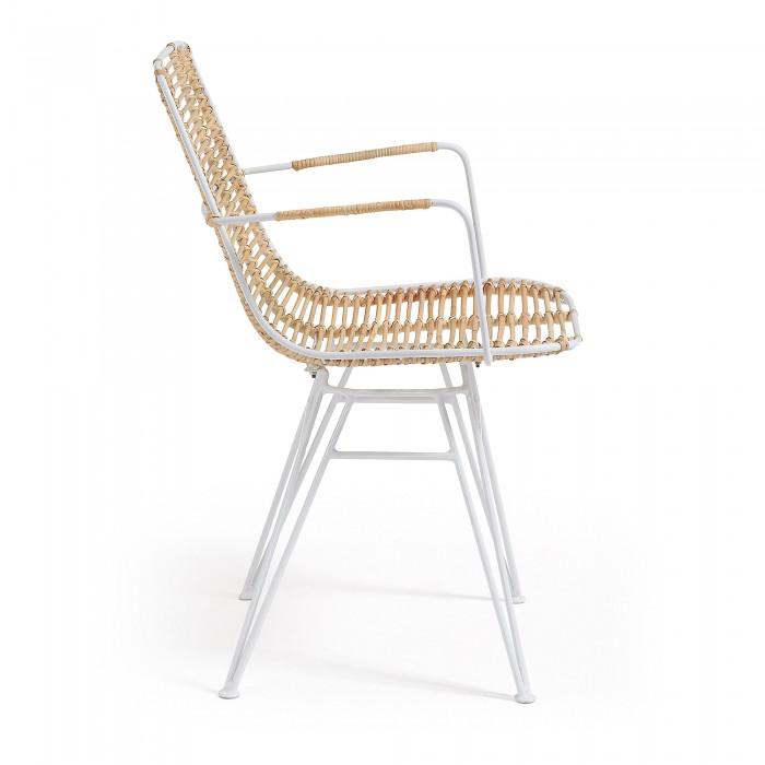 Silla con brazos Tishana, blanco