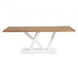 Mesa Nyc 220x100 epoxy blanco sobre roble