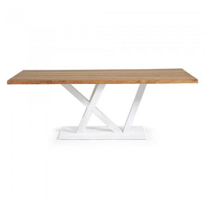 Mesa Nyc 220x100 epoxy blanco sobre roble