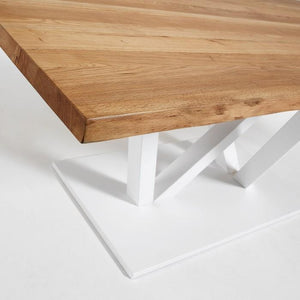 Mesa Nyc 220x100 epoxy blanco sobre roble
