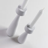 Set de 2 candelero Theo, blanco