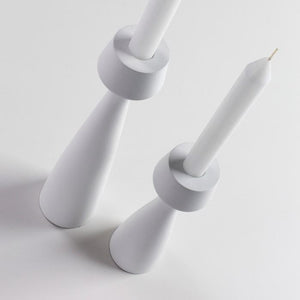 Set de 2 candelero Theo, blanco