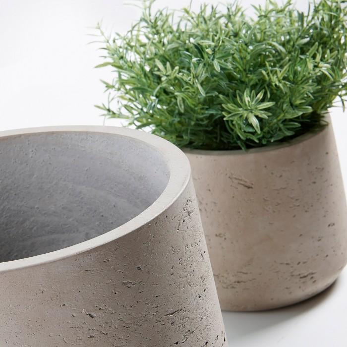 Set de 2 maceteros Low, gris