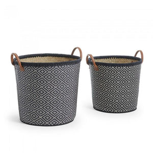 Set de 2 cestas Margo, natural y negro