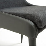 Silla Davi tela y piel, gris oscuro