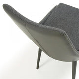 Silla Davi tela y piel, gris oscuro
