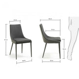 Silla Davi tela y piel, gris oscuro