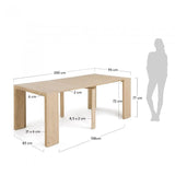 Consola mesa extensible Sam, natural