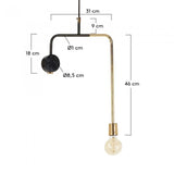 Lámpara de techo Wick 46cm, negro