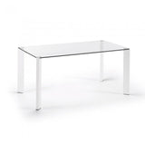 Mesa Spot 160x90 cm, blanco y cristal
