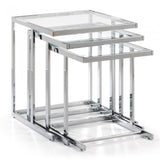 Set de 3 mesas nido Bliar, cristal transparente