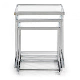 Set de 3 mesas nido Bliar, cristal transparente