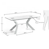 Mesa Westport 180x90 cm, plata