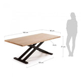 Mesa Tiva patas cruzadas, 90x160 cm
